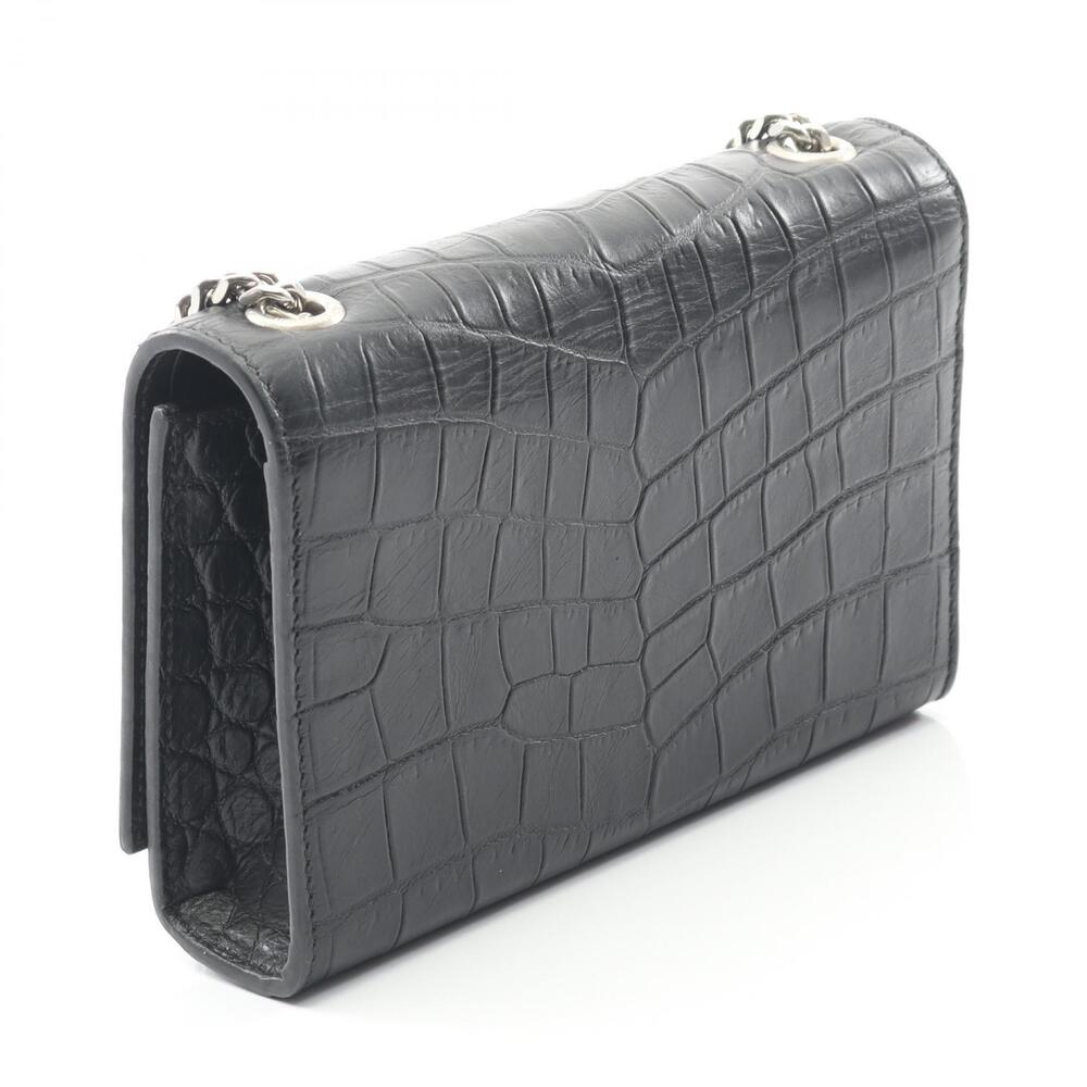 Saint Laurent Paris Kate Monogram Shoulder Bag Leather Black